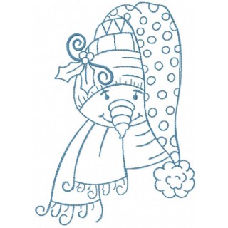 Snowman Christmas vintage style embroidery design - Embroidery Design