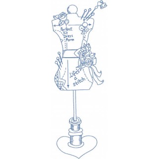 Mannequin sketch embroidery design - Embroidery Design