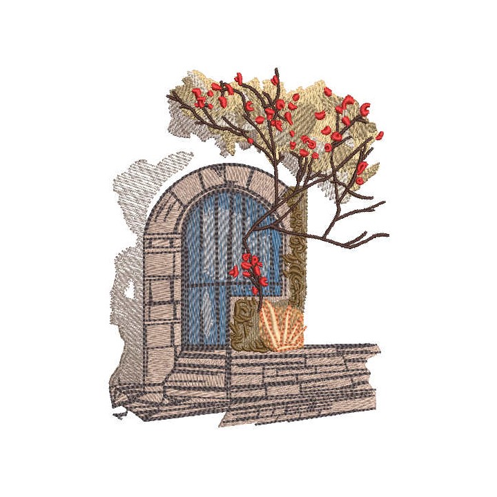 In the old city embroidery design - Embroidery Design