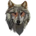 Wolf predator muzzle embroidery design showcasing intricate detailing, ideal for creating unique stitched motifs.