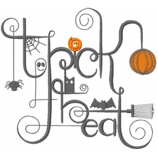Trick Treat modern composition embroidery design - Embroidery Design