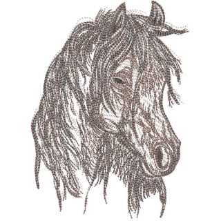 Horse head pencil sketch embroidery design - Embroidery Design