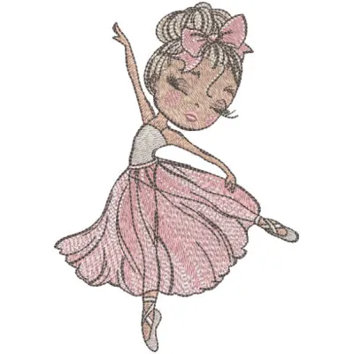 Dance inspiration embroidery design featuring elegant ballet motifs, ideal for stitching on apparel and accessories.