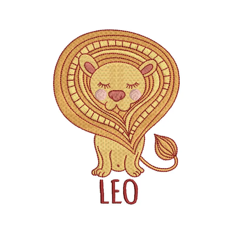 Main preview of the Zodiac Sign Leo art embroidery design, showcasing intricate stitching patterns for creative projects.
