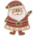 Preview of Santa hello Christmas embroidery design featuring a cheerful Santa Claus, ideal for festive stitching.
