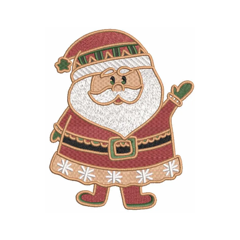 Preview of Santa hello Christmas embroidery design featuring a cheerful Santa Claus, ideal for festive stitching.