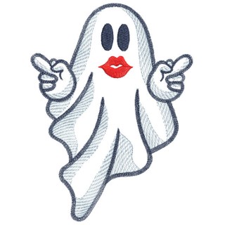 Ghost Middle Finger embroidery design - Embroidery Design