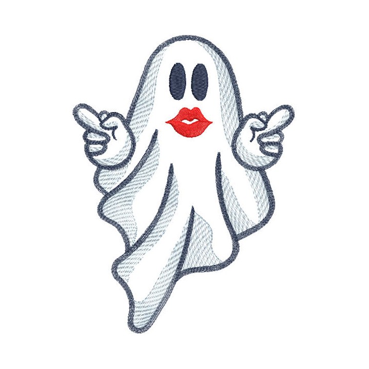 Ghost Middle Finger embroidery design - Embroidery Design