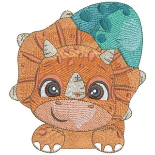 Triceratops pocket variant embroidery design - Embroidery Design