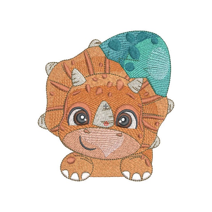 Triceratops pocket variant embroidery design - Embroidery Design