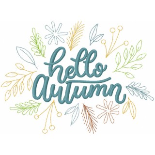 Hello autumn season decor embroidery design - Embroidery Design