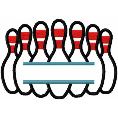 Preview of the Ball Skittle Split embroidery design featuring a playful bowling theme for creative stitching projects.