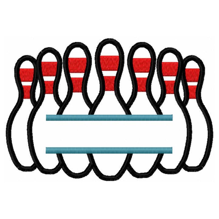 Ball skittle split embroidery design - Embroidery Design