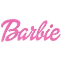 Barbie classic logo embroidery design preview featuring vibrant colors and iconic font for creative stitching projects.