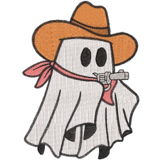 Ghost cowboy with gun embroidery design - Embroidery Design