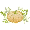 Fall Floral Pumpkin embroidery design showcasing vibrant autumn motifs for stitching on apparel and home decor.