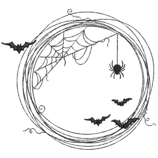 Halloween net frame embroidery design - Embroidery Design
