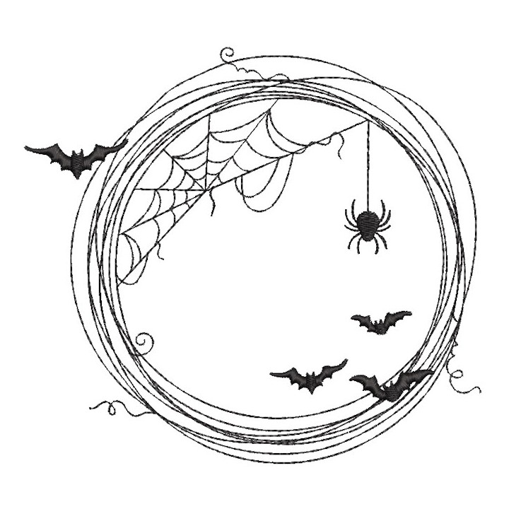 Halloween net frame embroidery design - Embroidery Design