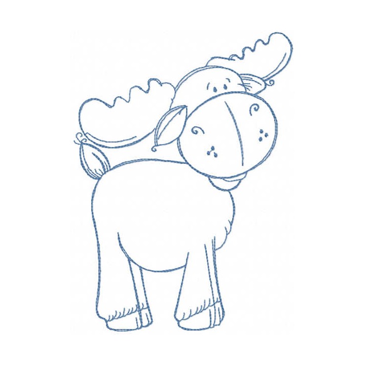 Deer baby one colored embroidery design - Embroidery Design