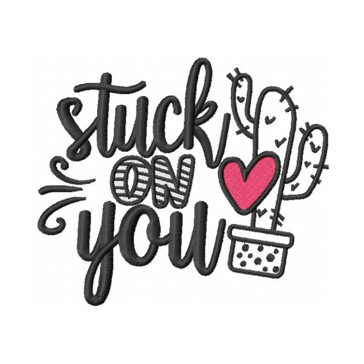 Stuck on you embroidery design - Embroidery Design