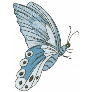Blue butterfly embroidery design - Embroidery Design