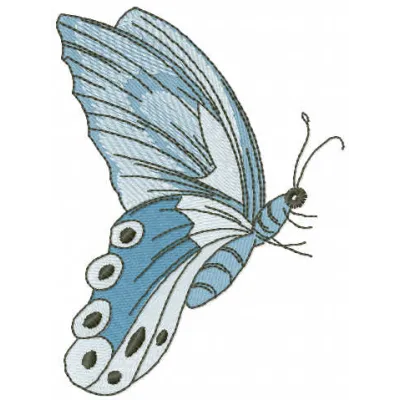 Preview of a blue butterfly embroidery design, showcasing intricate stitching patterns perfect for various projects.
