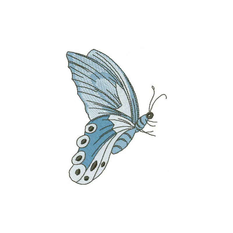 Preview of a blue butterfly embroidery design, showcasing intricate stitching patterns perfect for various projects.