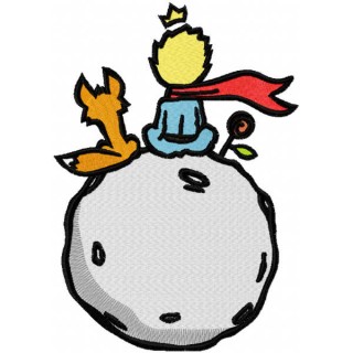 The Little Prince on the Moon embroidery design - Embroidery Design
