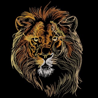 Lion Head black background embroidery design - Embroidery Design