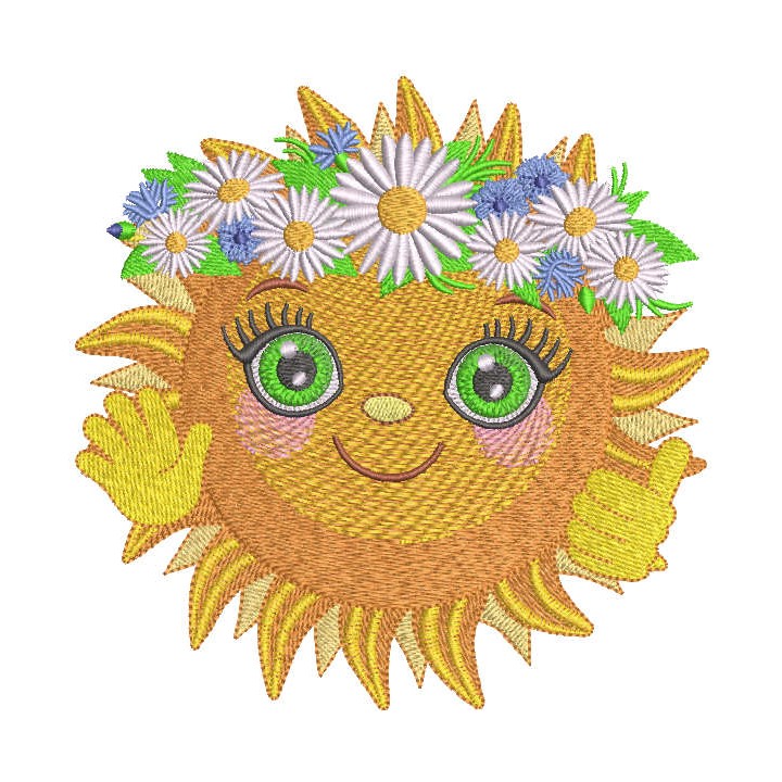 Merry sun greets you embroidery design - Embroidery Design