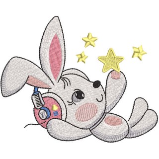 Play with the stars and listen to music embroidery design - Embroidery Design