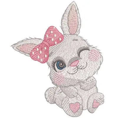 I am your gift embroidery design featuring a cute bunny, perfect for embellishing t-shirts and baby onesies.