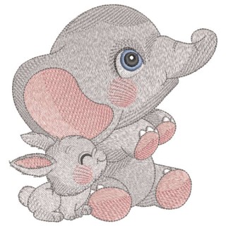Two happy kids embroidery design - Embroidery Design