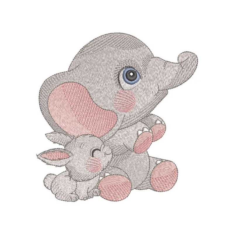 Embroidery design featuring two happy kids surrounded by playful African animals, perfect for colorful stitching projects.