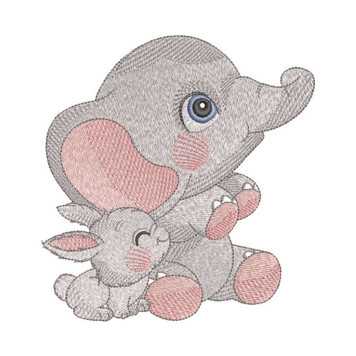 Two happy kids embroidery design - Embroidery Design