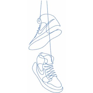 Hanging sneakers embroidery design - Embroidery Design