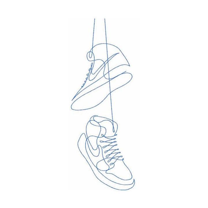 Hanging sneakers embroidery design - Embroidery Design