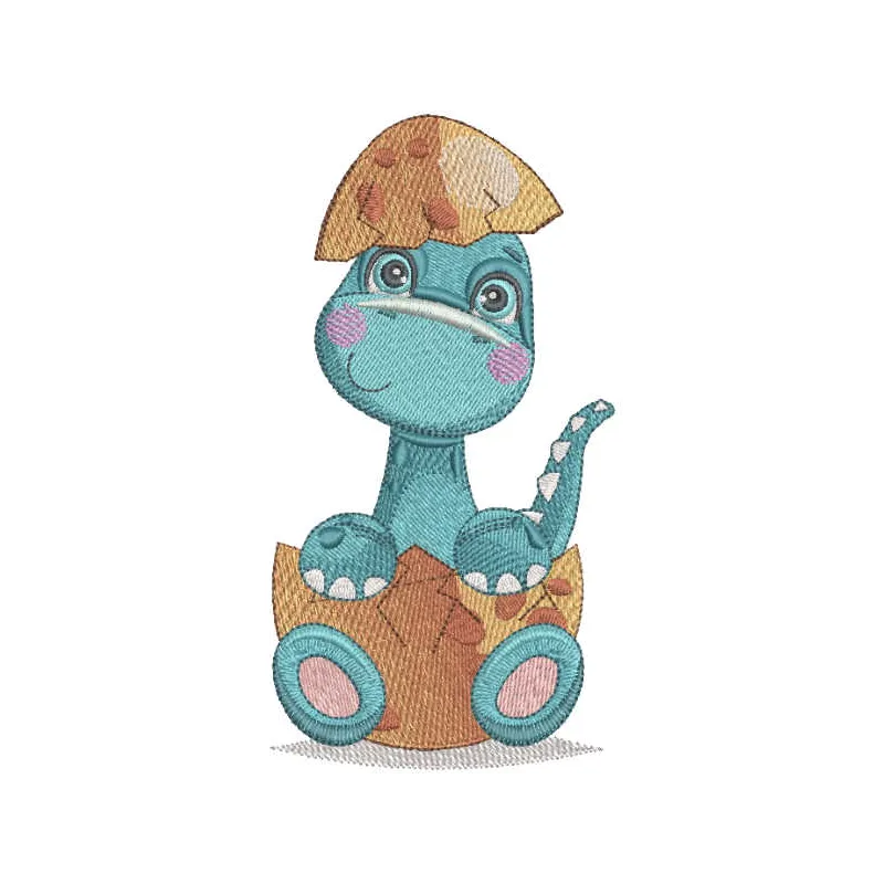 Diplodocus newborn embroidery design featuring a cute dinosaur motif, ideal for baby onesies and blankets.