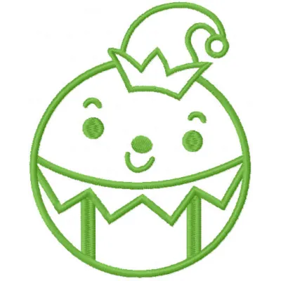 Colorful ball buffoon embroidery design ideal for holiday projects, showcasing fun stitching patterns.