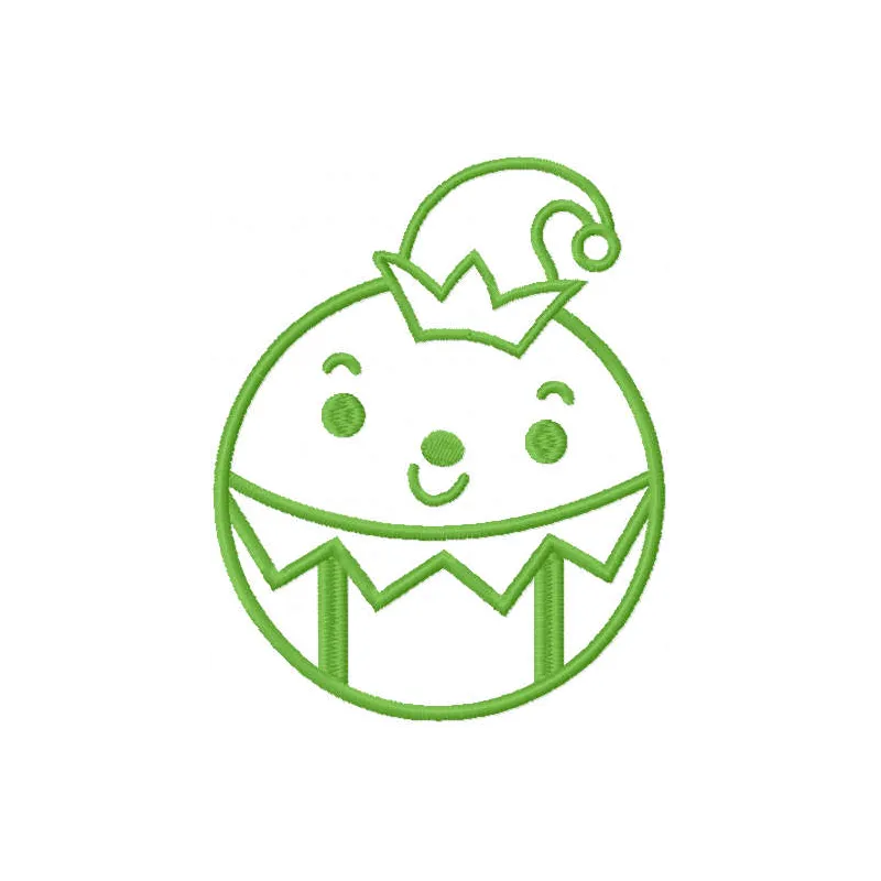 Colorful ball buffoon embroidery design ideal for holiday projects, showcasing fun stitching patterns.