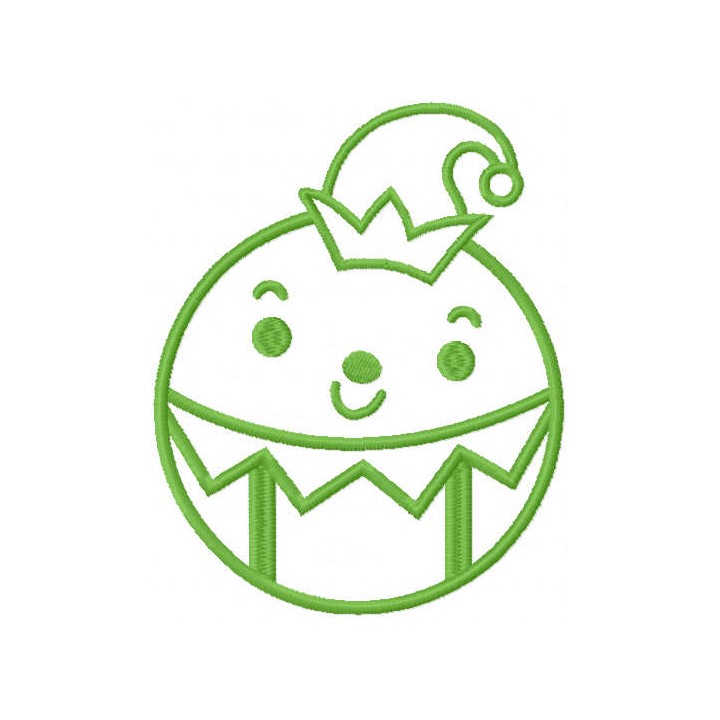 Ball buffoon one colored embroidery design - Embroidery Design