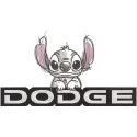 Dodge logo stitch embroidery design preview showcasing intricate stitching details for creative projects.