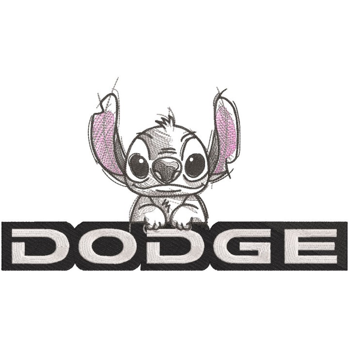 Dodge logo Stitch embroidery design - Embroidery Design