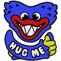 Huggy Wuggy hug me embroidery design featuring a playful character from popular games, ideal for creative projects.
