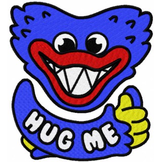 Huggy Wuggy hug me embroidery design - Embroidery Design