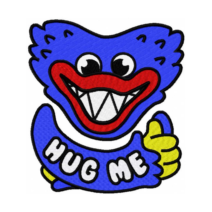 Huggy Wuggy hug me embroidery design - Embroidery Design