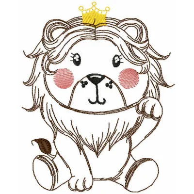 Just Lion King embroidery design featuring a majestic lion motif, perfect for t-shirts and baby onesies.