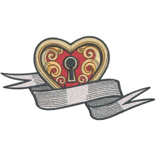 My heart is locked embroidery design - Embroidery Design