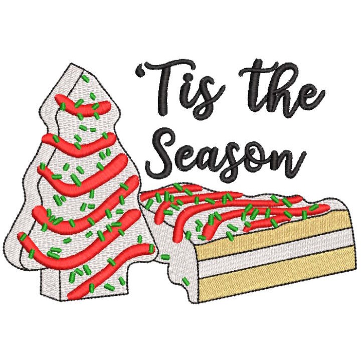 Little Debbie Christmas tree cake embroidery design - Embroidery Design