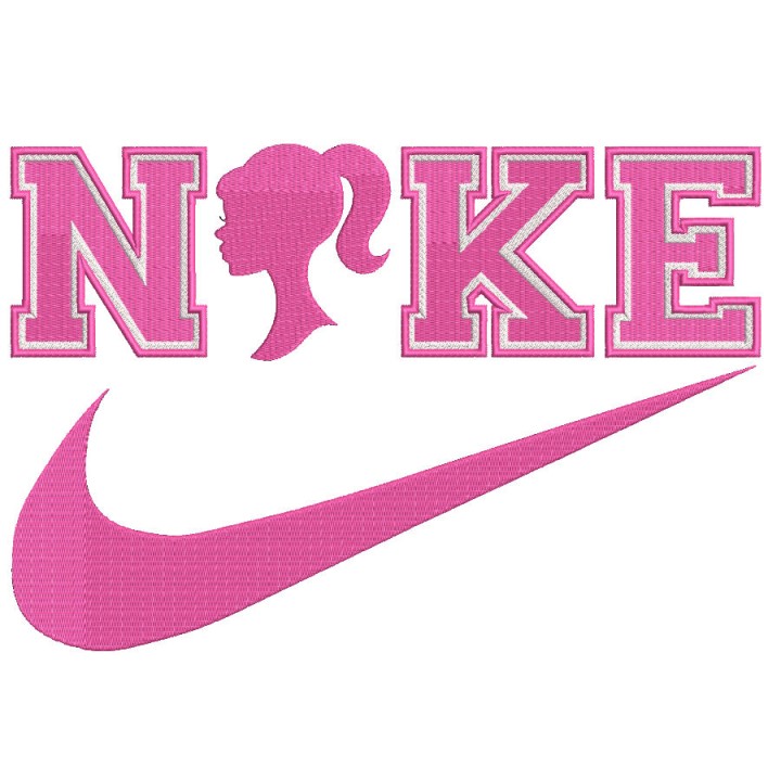 Nike Barbie Logo embroidery design - Embroidery Design